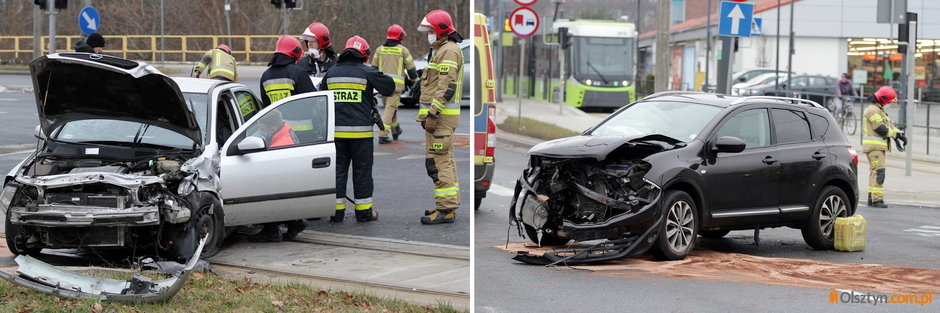 Groźne zdarzenie na ul. Tuwima. Kierująca nissanem kobieta w ciąży zderzyła się z oplem [ZDJĘCIA]