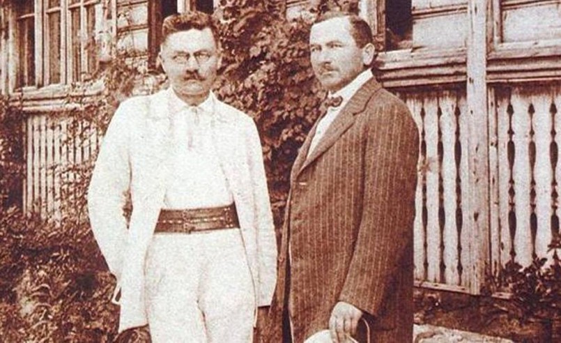 Historyk literatury polskiej prof. UJ Ignacy Chrzanowski i Roman Dmowski, 1911 r.