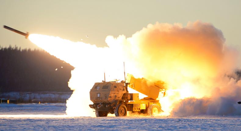A US-made M142 High Mobility Artillery Rocket Systems (HIMARS), a weapon that Ukraine has been using to great effect against Russian forces.