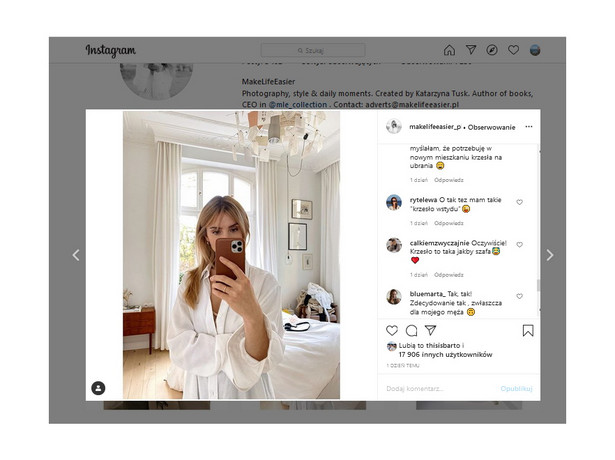 Widok postu na Instagramie Katarzyny Tusk