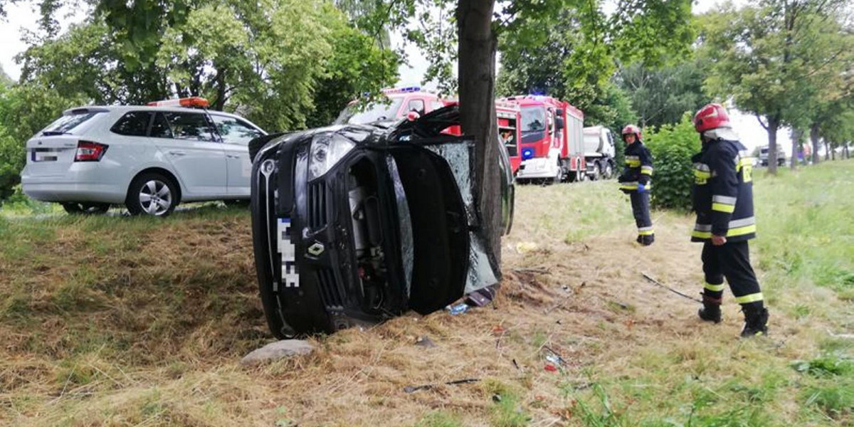 Perzyce: auto omijało kota i dachowało. W samochodzie dzieci