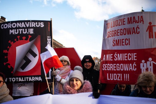 Protest koronasceptyków. 