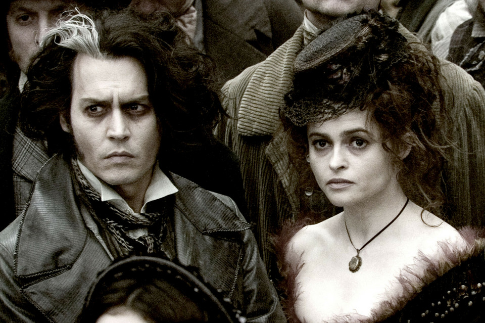 Sweeney Todd (Johnny Depp) i pani Lovett (Helena Bonham Carter) w filmie "Sweeney Todd"