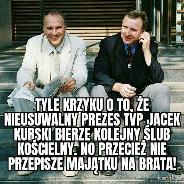 Jacek Kurski wziął drugi ślub. Internauci nie zawiedli. Memy o ślubie byłego prezesa TVP