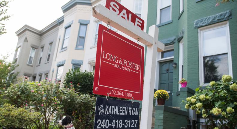 A row house for sale in Washington D.C.Tom Williams/CQ-Roll Call, Inc via Getty Images