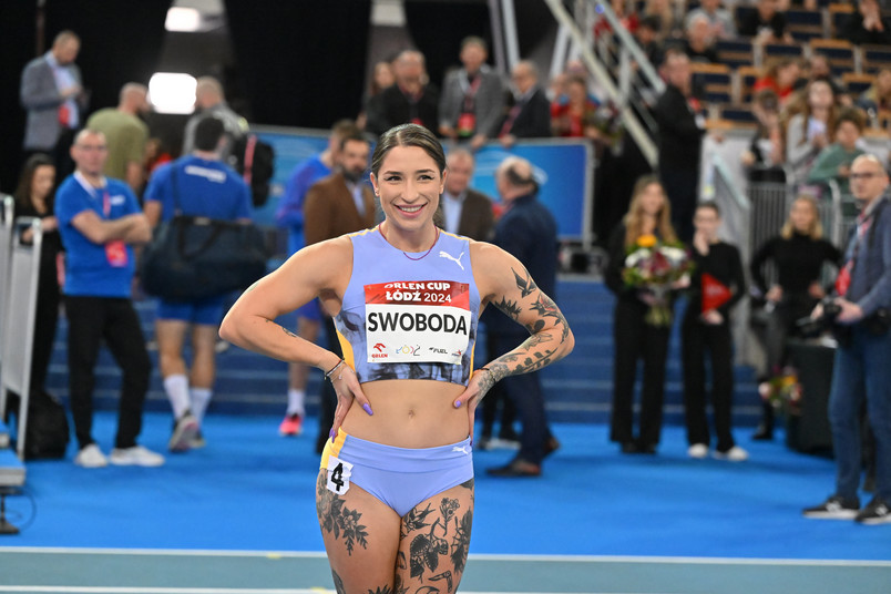 Swoboda czasem 7,04 wygrała w finale o 0,01 sekundy ze świetną sprinterką z Włoch Zaynab Dosso. Obie uzyskały dwa najlepsze w tym roku wyniki na świecie.