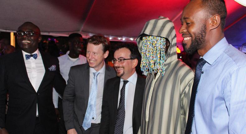 Investigative journalist, Anas [disguised] with some personalities at the event