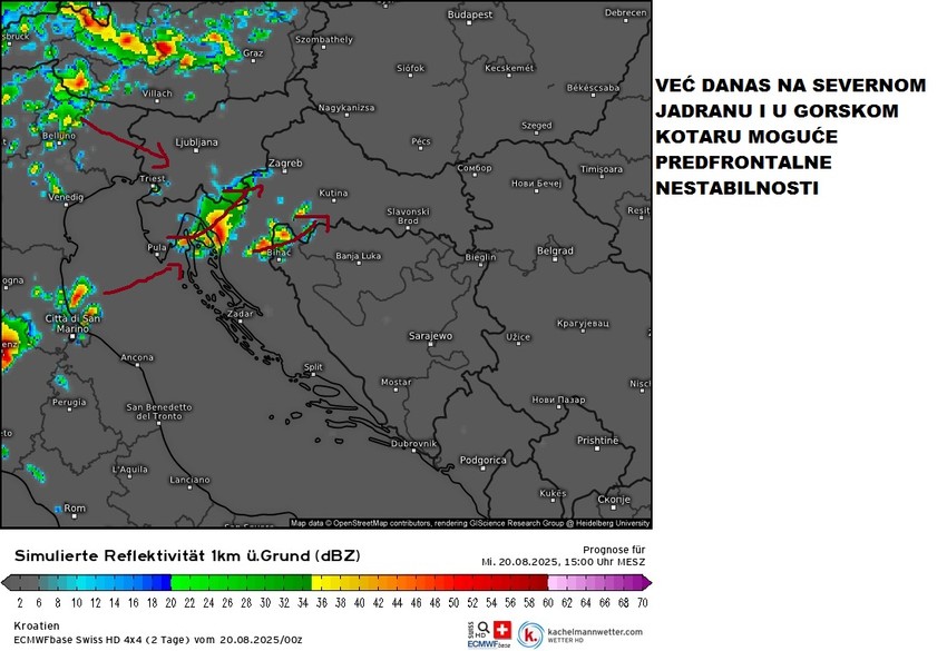 Nestabilno vreme na severu Jadrana i u Gorskom Kotoru