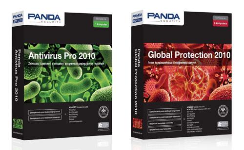 Pudełka polskich wersji programów Panda Antivirus Pro 2010 oraz Panda Global Protection 2010