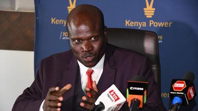 Kenya Power MD & CEO, Dr (Eng) Joseph Siror during a press briefing on February 23, 2024