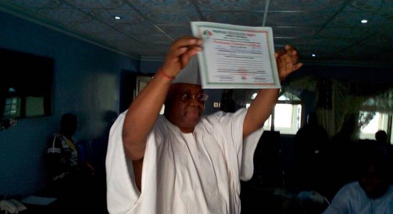 Ademola Adeleke defecting to the People's Democratic Party (PDP) on June 14, 2017