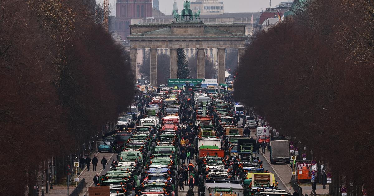 Demonstracja rolników w Berlinie. 