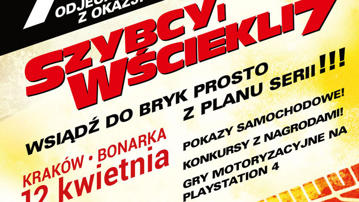 Premiera siódmej części kultowej serii "Szybcy i wściekli" jest okazją do cyklu wyjątkowych imprez. Dystrybutor filmu United International Pictures zaprasza na spotkania, których główną atrakcją będą luksusowe superszybkie samochody, wzorowane na tych, którymi mkną bohaterowie filmu.