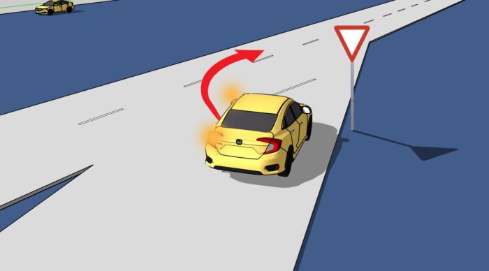 Vodič vozidla zapína smerovku doľava.