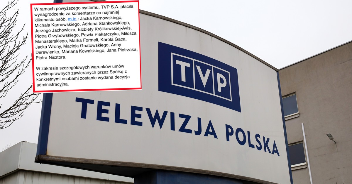 PiS の TVP の広報担当者の報酬。 記録保持者は 300,000 ズウォティを獲得しました。 ズロティ