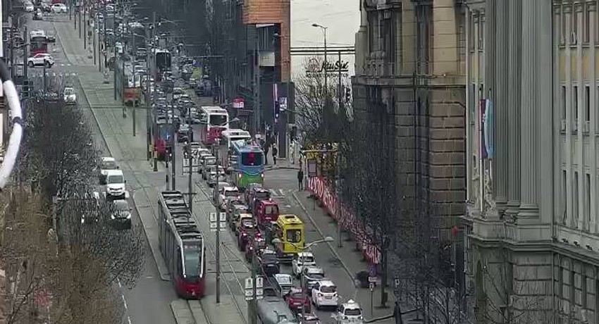 Gužva i u Nemanjinoj ulici ka Slaviji