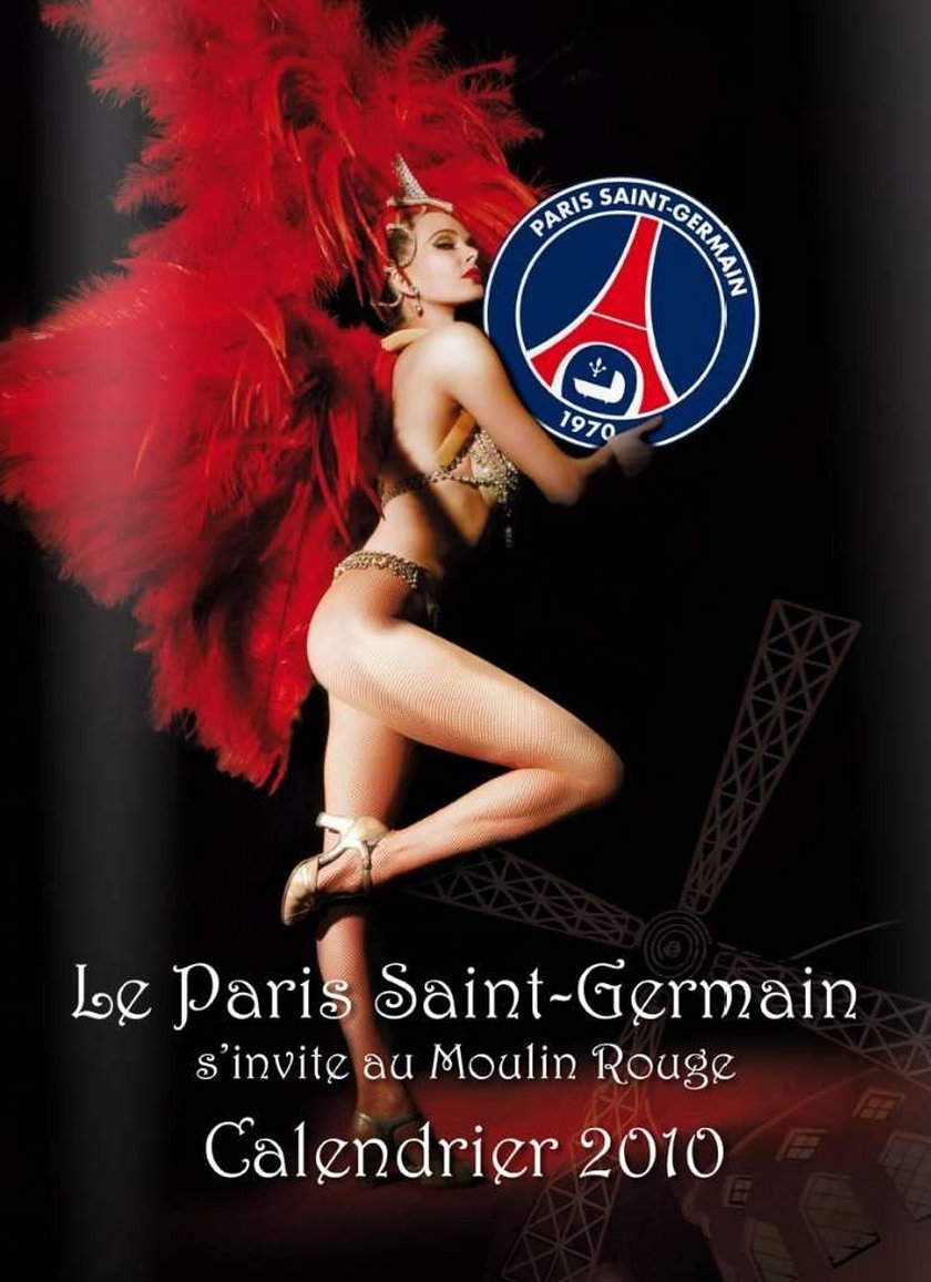 Piłkarze Paris Saint Germain w kalendarzu z modelkami Moulin Rouge