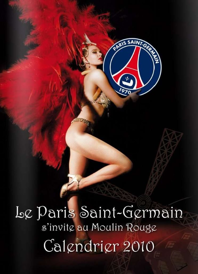 Piłkarze Paris Saint Germain w kalendarzu z modelkami Moulin Rouge