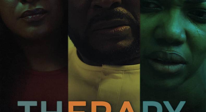 'Therapy' stars Nigerian actors Richard Mofe-Damijo, Ireti Doyle and Cameroonian star Ermelinde Sakah Jing [Instagram/ermelindesakahjing]