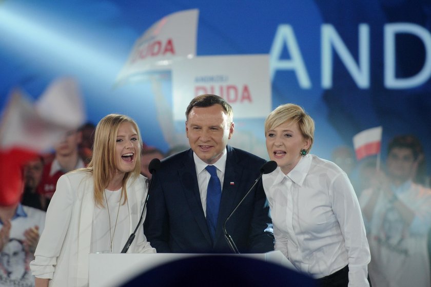 Andrzej Duda z żoną i córką