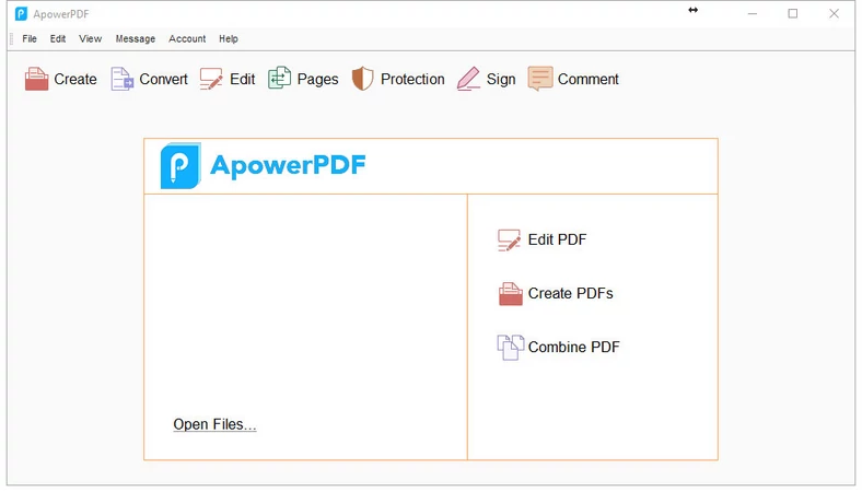 Główne okno programu do edycji cyfrowych dokumentów PDF - ApowerPDF