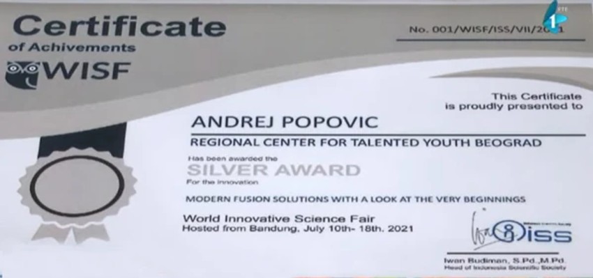 Sertifikat Andreja Popovića