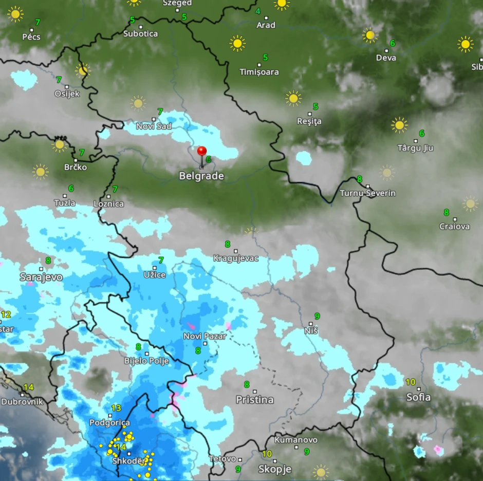 Kiša i sneg pogađaju sutra delove jugozapdne Srbije