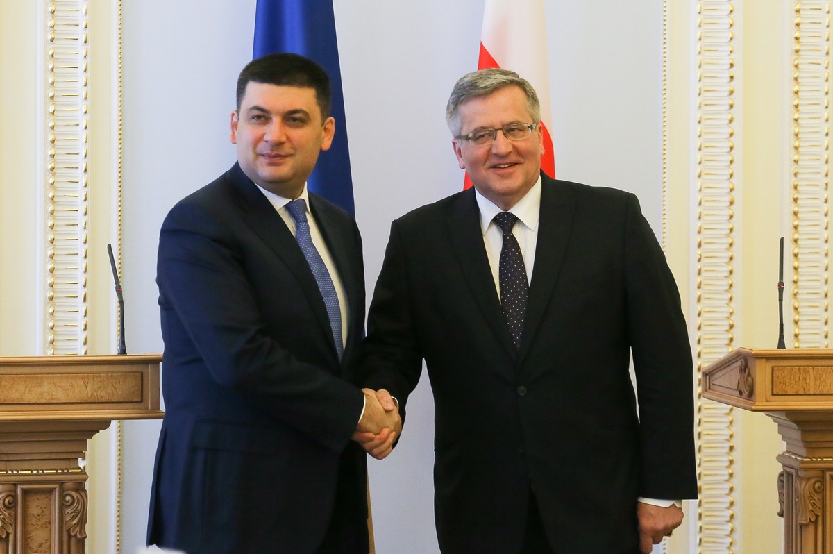 Prezydent RP Bronisław Komorowski i przewodniczący Rady Najwyższej Ukrainy Wołodymyr Hrojsman