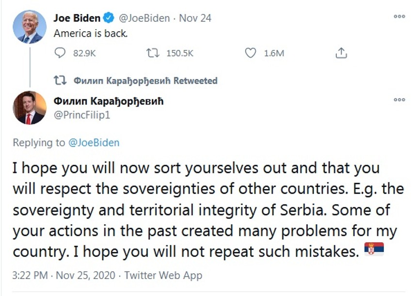 Odgovor princa Filipa novom američkom predsedniku Džou Bajdenu