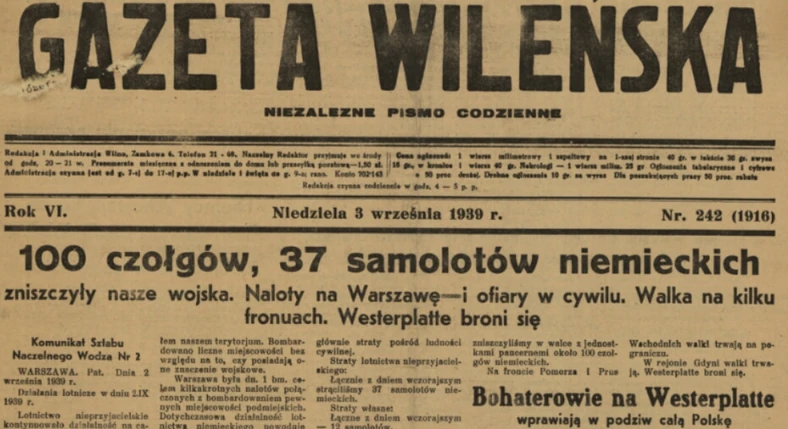 Ii Wojna Swiatowa Wrzesien 1939 Co Pisaly Polskie Gazety O Wojnie Z Niemcami Wiadomosci