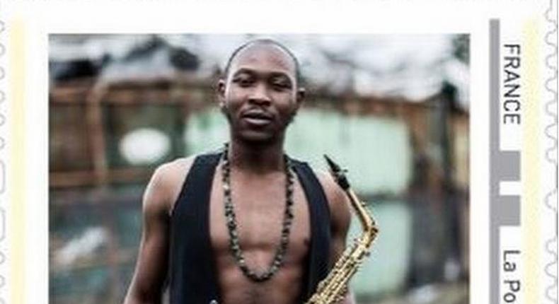 Seun Kuti's postal stamp in France