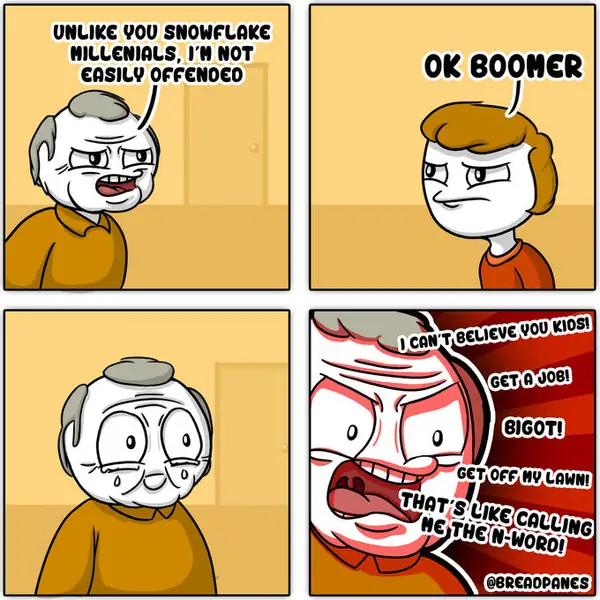 Jeden z memów prezentujących &quot;ok boomer&quot;