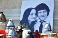 Jan Kuciak, Martina Kusnirova, candles, commemorates murdered reporter