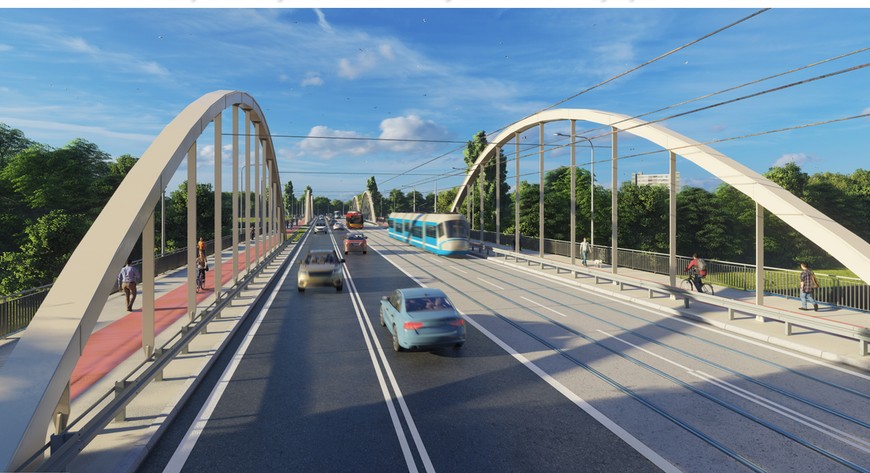 Tramwaj pojedzie przez nowe mosty Chrobrego na których jest już torowisko