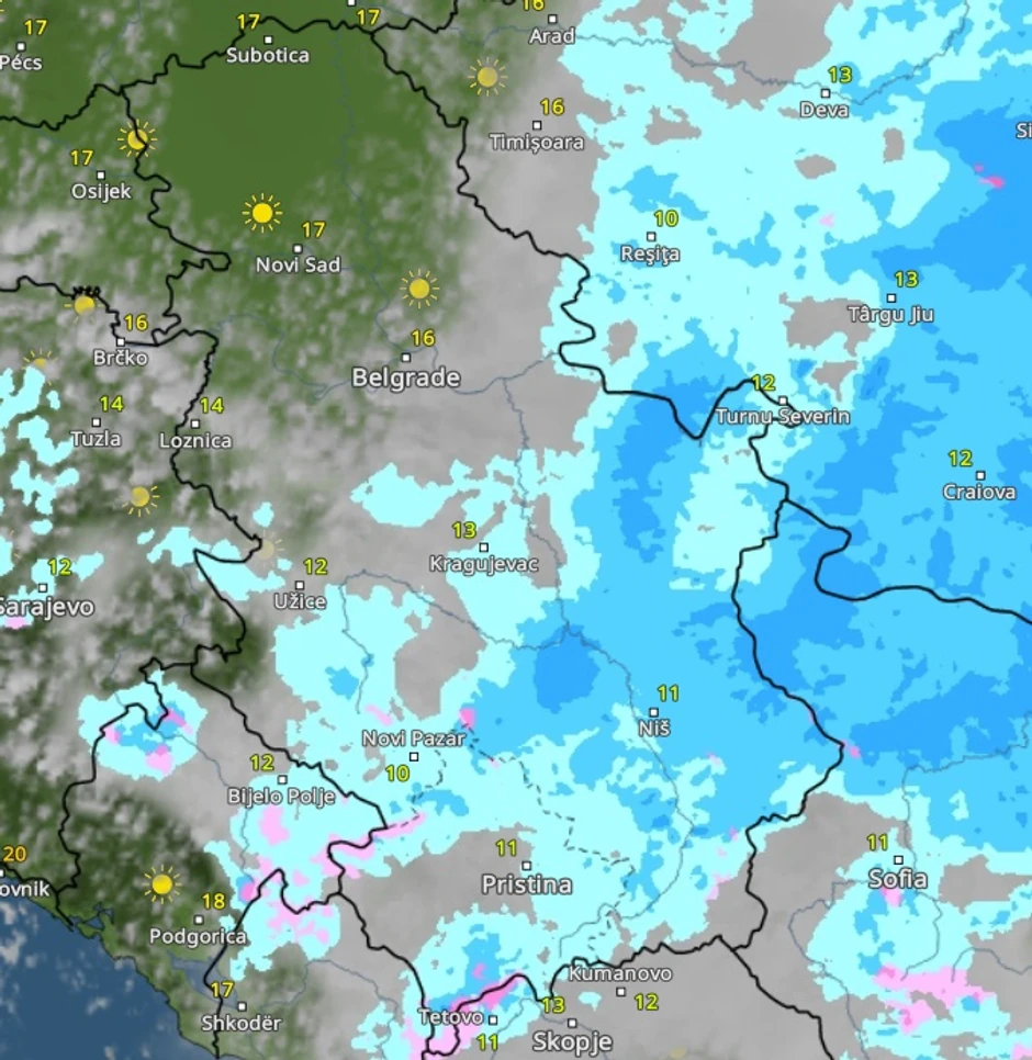 sneg i kiša sutra u 13 sati
