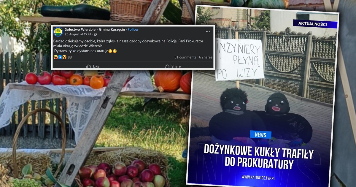 Burza po dożynkach. Policja zabrała przydrożne kukły