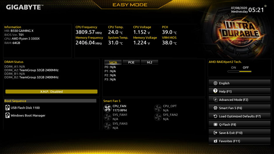 Gigabyte – UEFI – Easy Mode