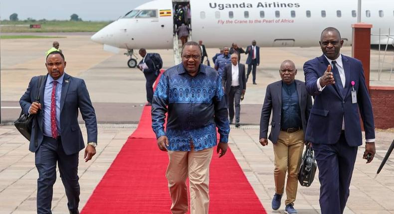 Uhuru sends tongues wagging after ditching Kenya Airforce for Uganda Airlines