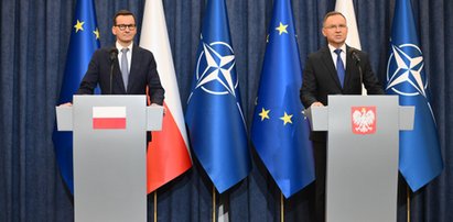 Duda i Morawiecki przemówili razem. Znowu straszyli Polaków