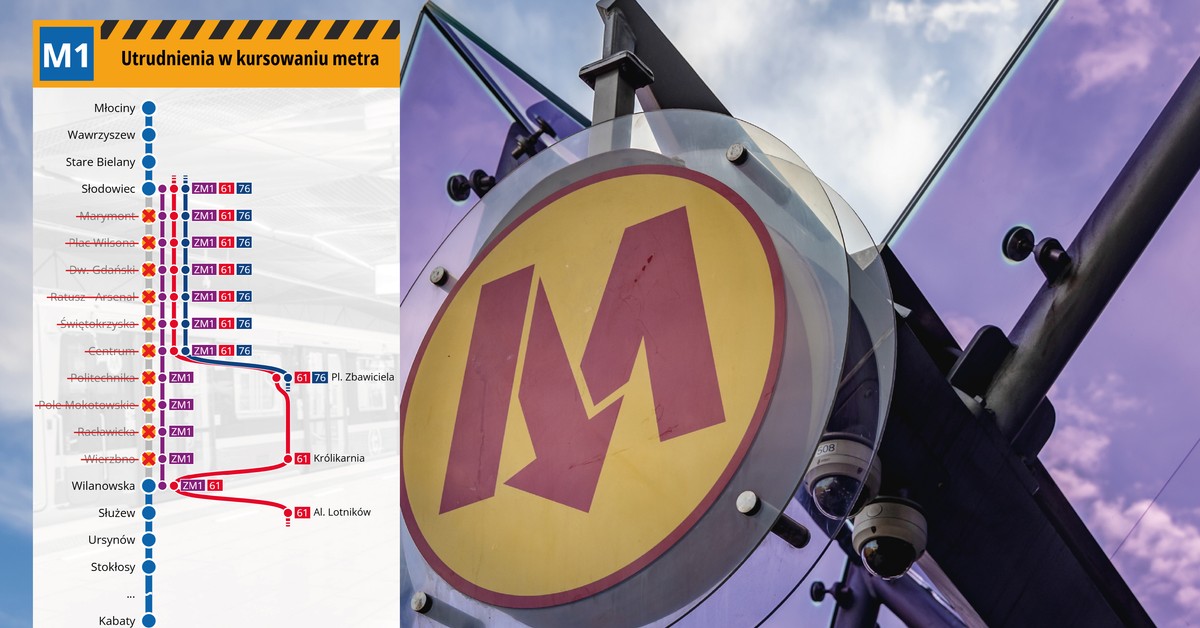 Warszawskie metro będzie jeździć skróconą trasą. Oto szczegóły [MAPA]