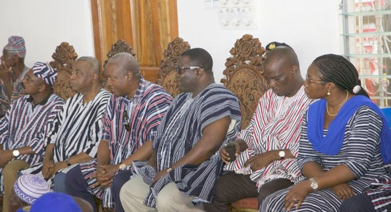 President John Mahama accompanied by some government officials