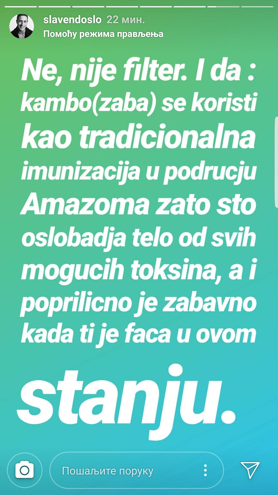 Slaven Došlo, objava na Instagramu