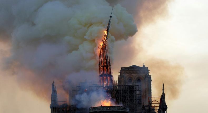 Notre-Dame's spectacular Gothic spire collapsed as fire engulfed the cathedral