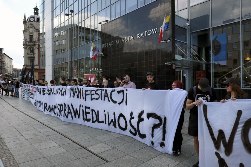 Katowice. Manifestacja Młodzieży Wszechpolskiej