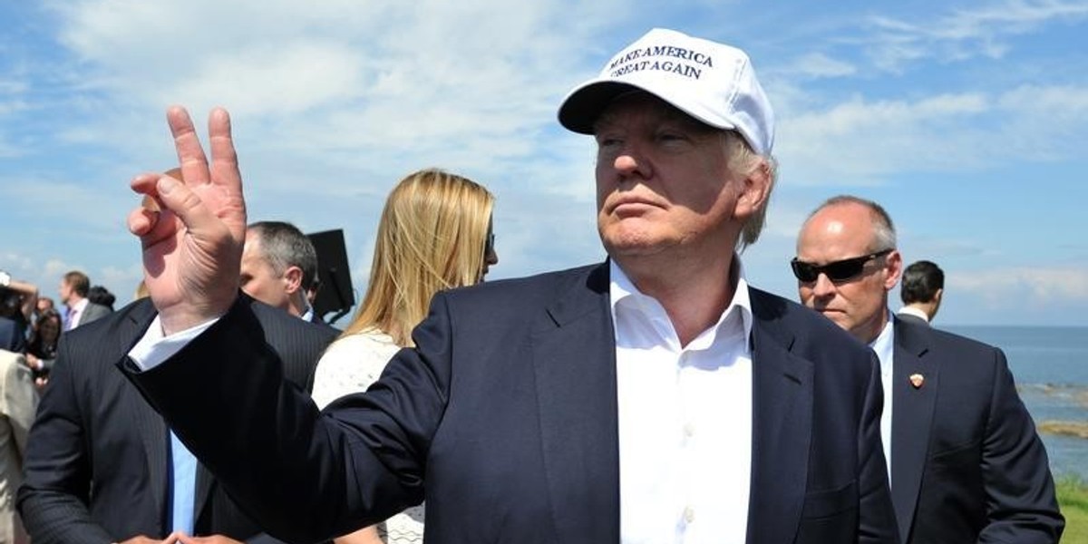 Donald Trump after a news conference at his Turnberry golf course.