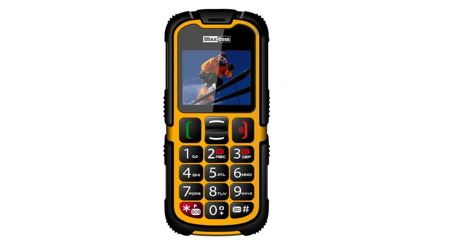 MaxCom MM910 Strong</strong><br /><br />

Tego typu telefony oferowane są w segmencie: dla budowlańców. Głównie ze względu na walory dużej odporności na upadek czy kontakt z wodą i pyłem.<br /><br />

Wersja od MaxCom to Dual SIM. Posiada latarkę i bardzo przydatny klawisz SOS.<br /><br />

Czas czuwania: do 360 godzin. Cena: 219 złotych. <br /><br />