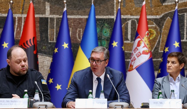 Ruslan Stefančuk, Aleksandar Vučić, Ana Brnabić
