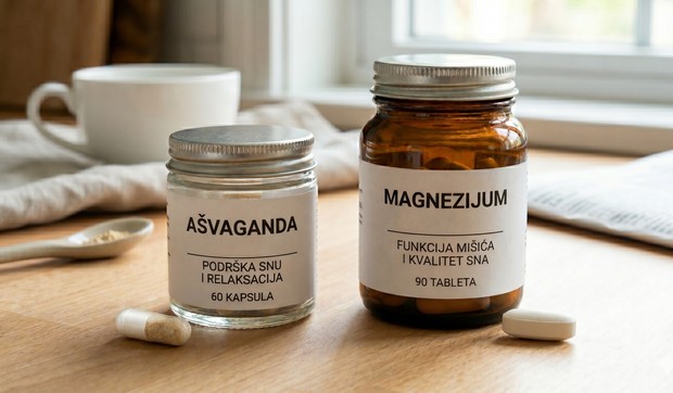 Ašvaganda i magnezijum, ilustracija napravljena uz pomoć AI.