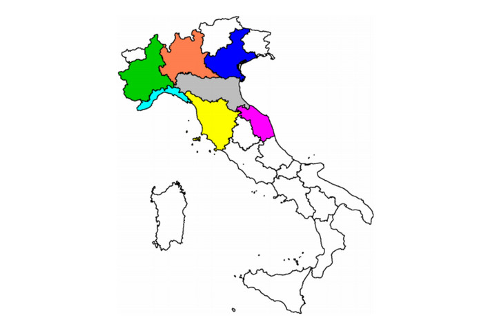 Siedem regionów Włoch najbardziej dotkniętych epidemią koronawirusa / Źródło: Imperial College London, Report 20: Using mobility to estimate the transmissionintensity of COVID-19 in Italy: A subnational analysiswith future scenarios