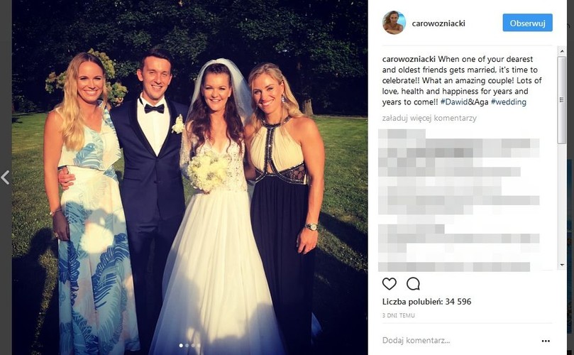 Caroline Wozniacki i Angelique Kerber na weselu Agnieszki Radwańskiej i Dawida Celta